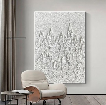  Palette Tableau - Montagnes abstraites en noir et blanc par Couteau à palette art mural minimalisme